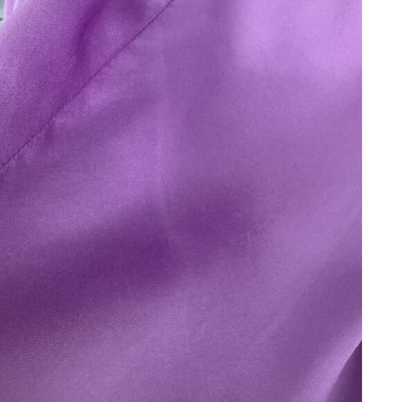 The Sei Asymmetrical Draped Mini Dress One Shoulder Silk Satin Purple size 4 - Picture 13 of 14